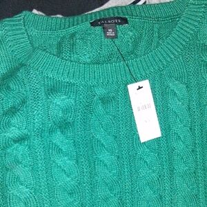 Talbots Teal Cable Knit Pullover
